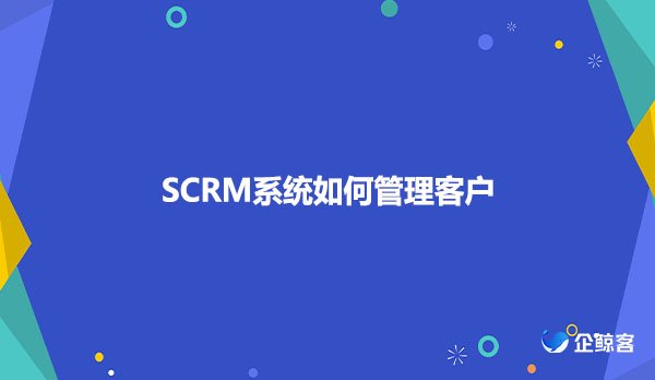 SCRM系统如何管理客户