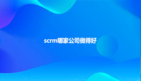 scrm哪家公司做得好