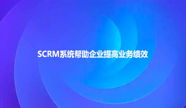 SCRM系统帮助企业提高业务绩效