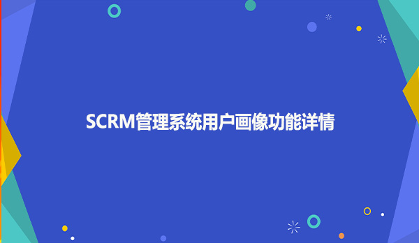 SCRM管理系统用户画像功能详情