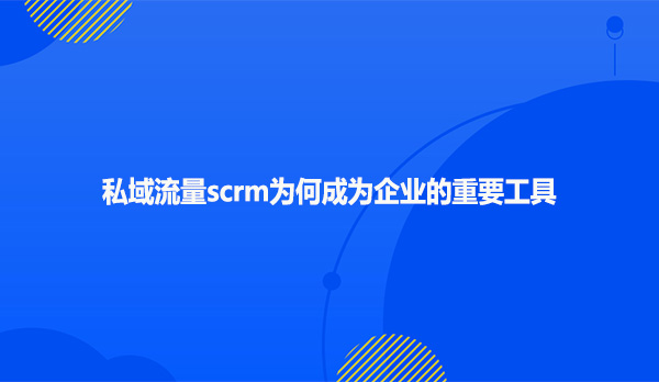 私域流量scrm为何成为企业的重要工具