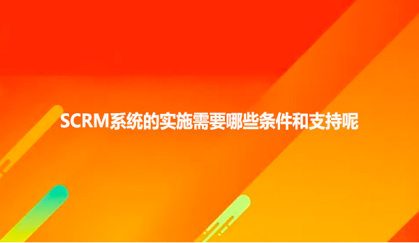 SCRM系统的实施需要哪些条件和支持呢