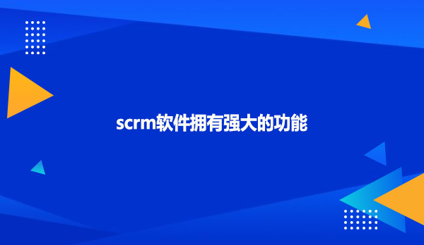 scrm软件拥有强大的功能