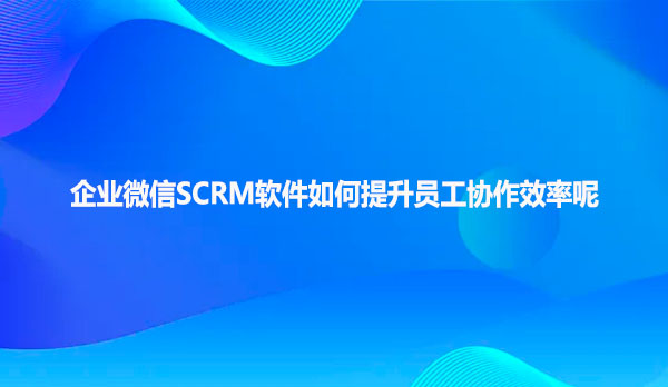 企业微信SCRM软件如何提升员工协作效率呢