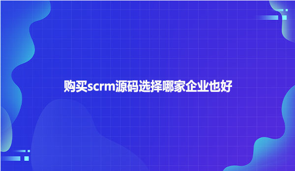 购买scrm源码选择哪家企业也好