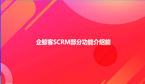 企鲸客SCRM部分功能介绍
