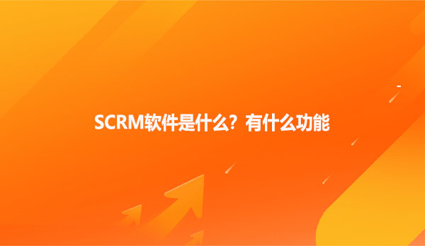 SCRM软件是什么？有什么功能