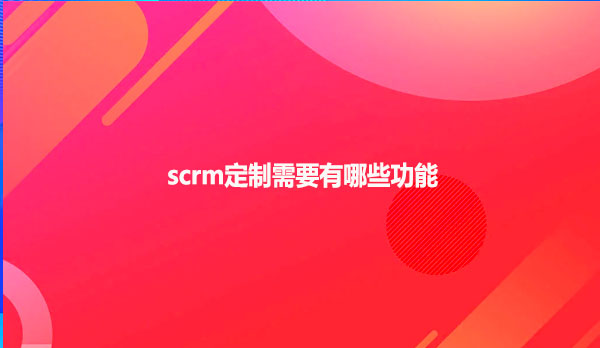 scrm定制需要有哪些功能