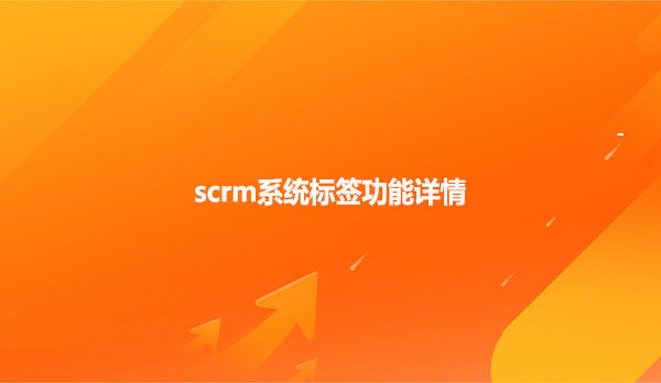 scrm系统标签功能详情