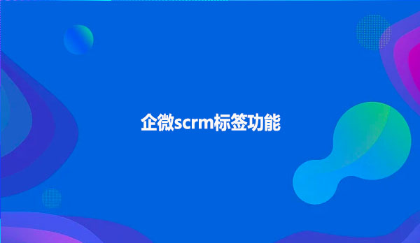 企微scrm标签功能