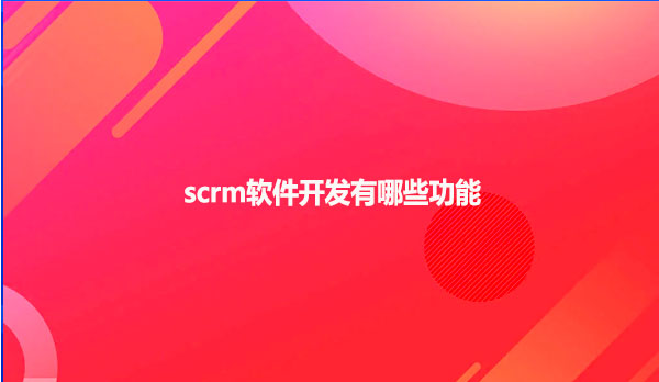 scrm软件开发有哪些功能