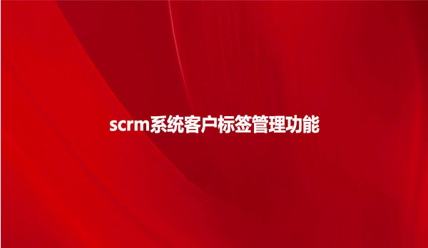 scrm系统客户标签管理功能